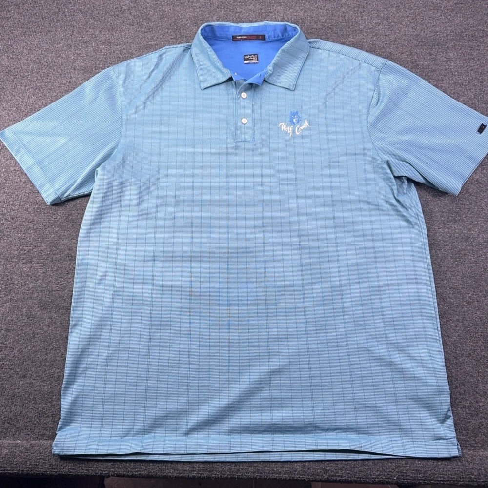 Nike Tiger Woods Collection Wolf Creek Golf Polo Blue Lime Stripe Mens XL